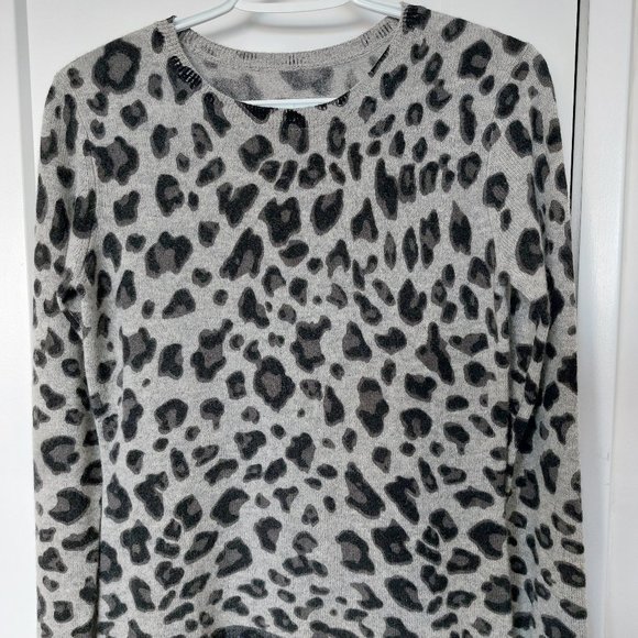 SOURCE UNKNOWN Women's Leopard Print Long Sleeve Top - Black/Grey - Size Small - Picture 6 of 8